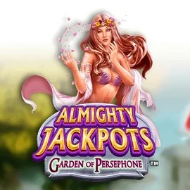 Almighty Jackpots: Garden of Persephone by Novomatic, showcased at cazeuss.co.uk – game logo
