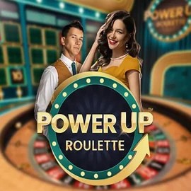 PowerUP Roulette logo by Pragmatic Play at Cazeus Casino